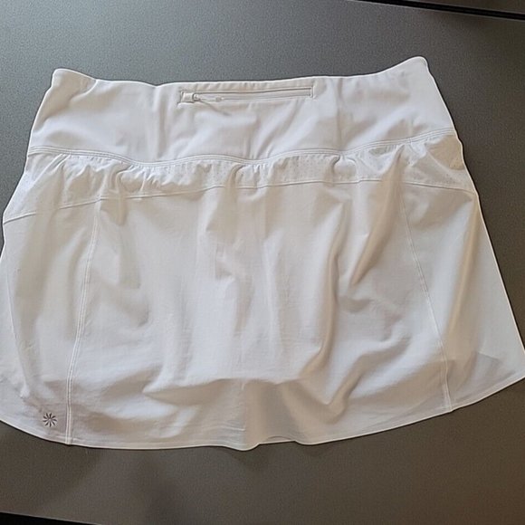 ATHLETA Run With It Skort white skirt sz XL   Running Workout Summer NEW - Picture 4 of 7